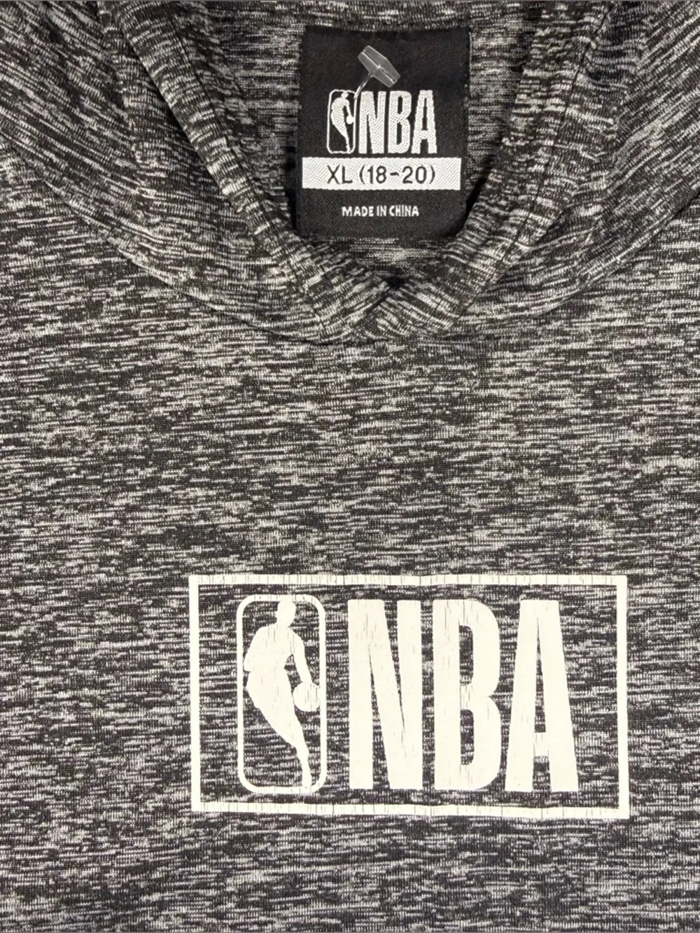 NBA Youth XL Sleeveless Hoodie Heathered Gray Athletic Tank Top Basketball